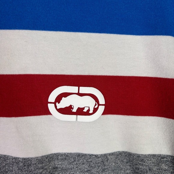 Ecko Unltd Hoodie Boys Medium Red White and Blue Striped Long Sleeve Sweater - Picture 3 of 10